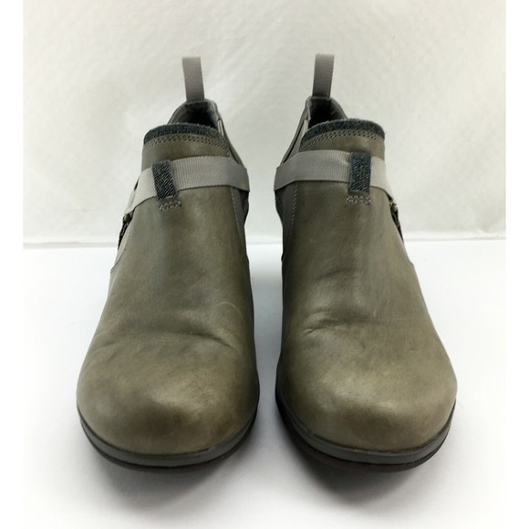 Merrell Aluminum Lt Olive Leather Harness Strap Pull On Ankle Booties-Women's 8 - Picture 2 of 10
